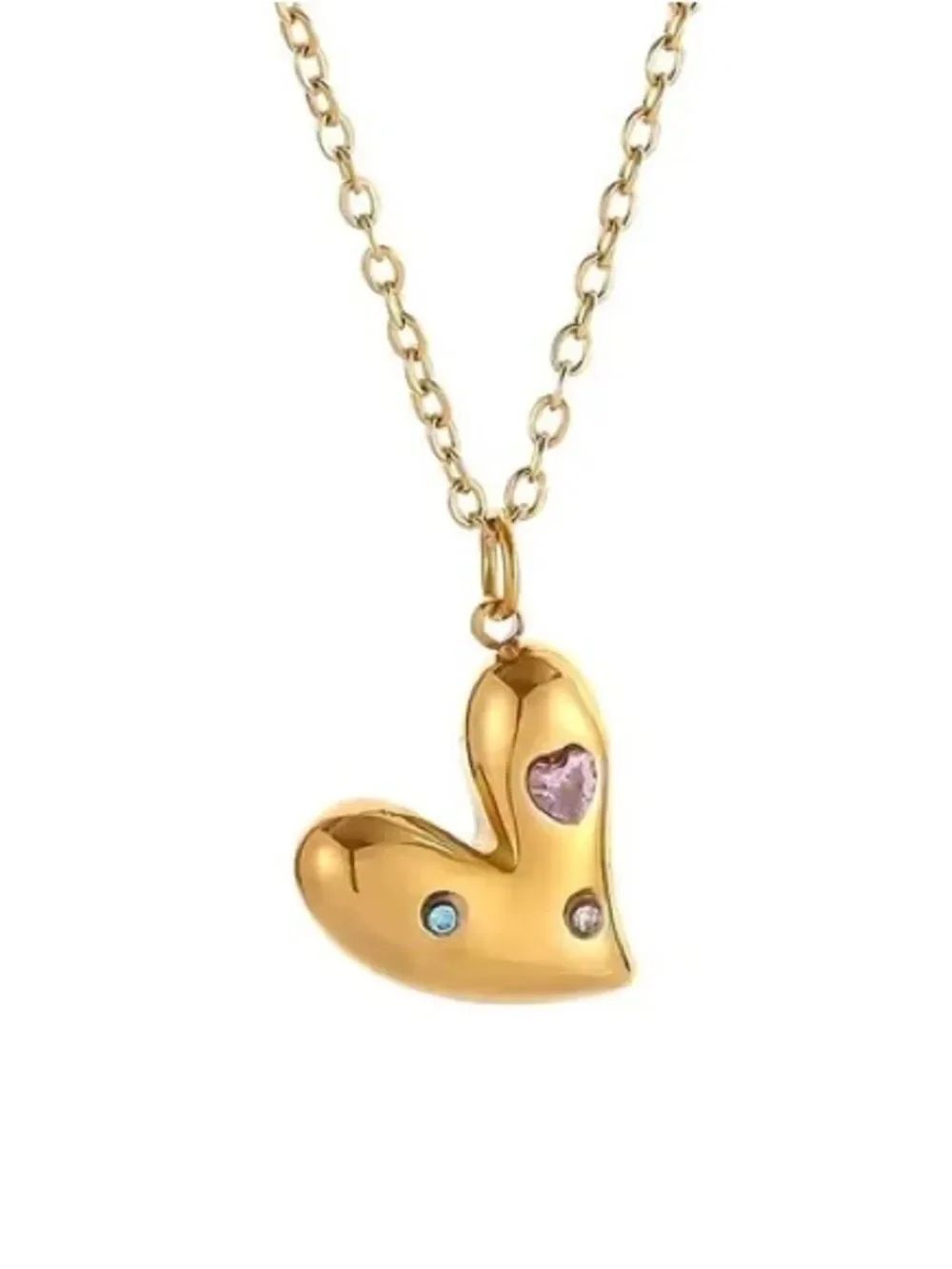 Gold Heart Necklace Q1081